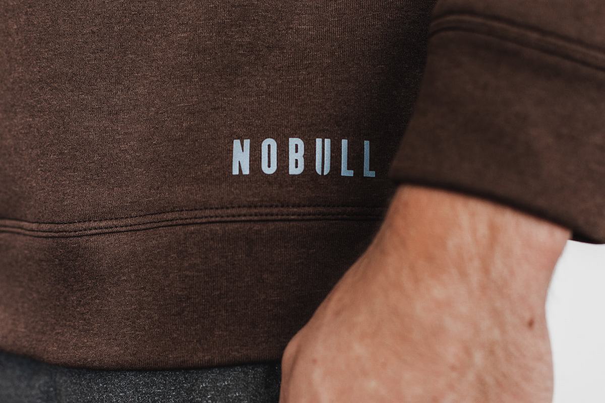 Nobull Performance Crew Men's Sweatshirts Coffee | Australia (LD0183)